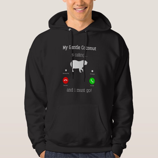 Capybara Giant Rodent For gentle coconut   Hoodie (Framsida)