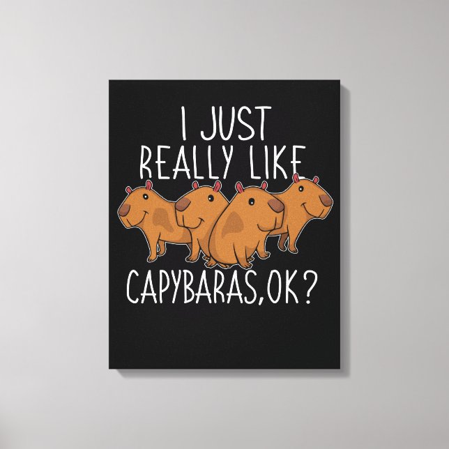 Capybara Gift Kids Women Cute Capybara Canvastryck (Framsida)