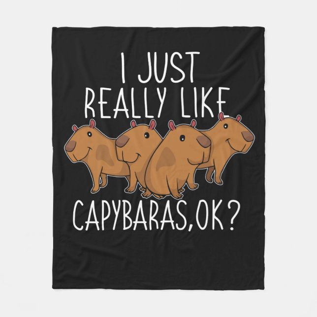 Capybara Gift Kids Women Cute Capybara Fleecefilt (Framsidan)