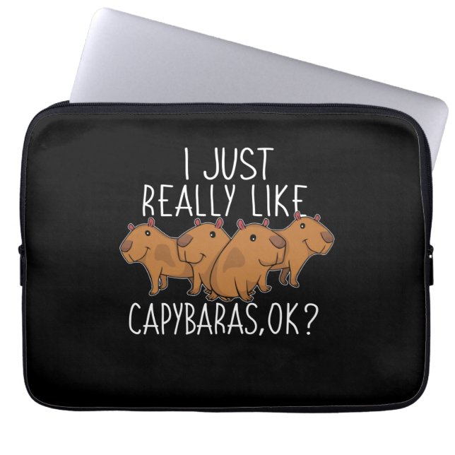 Capybara Gift Kids Women Cute Capybara Laptop Fodral (Framsidan)