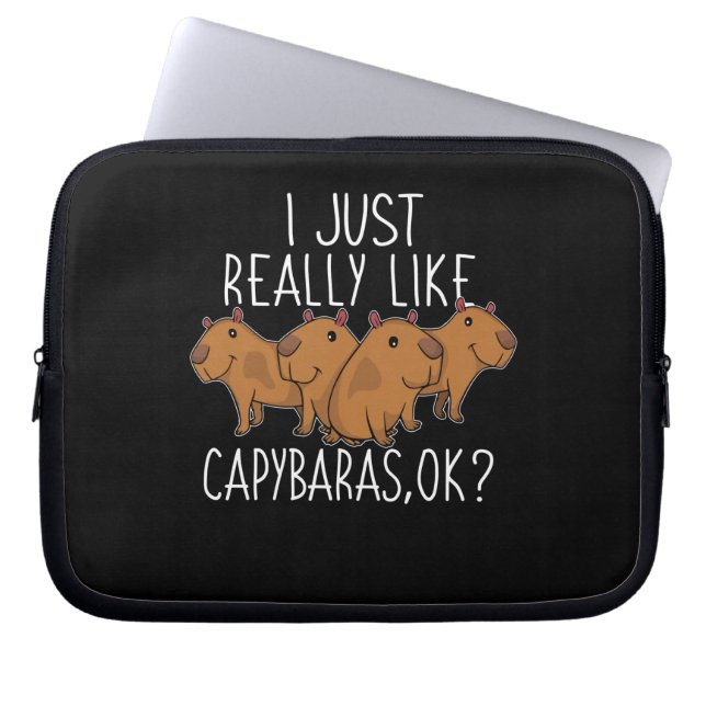 Capybara Gift Kids Women Cute Capybara Laptop Fodral (Framsidan)