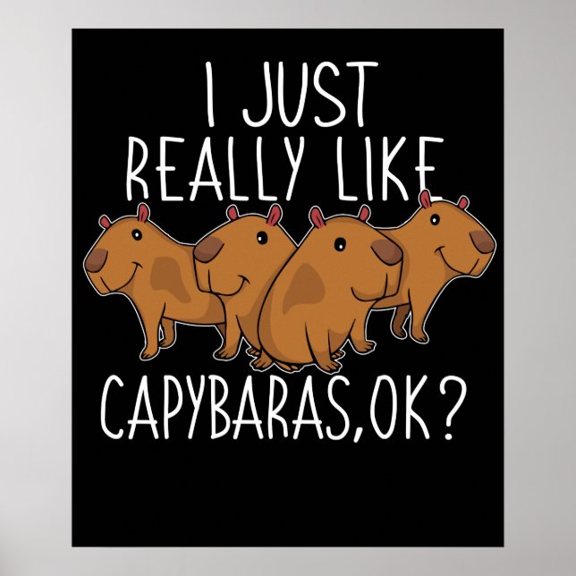 Capybara Gift Kids Women Cute Capybara Poster (Framsidan)
