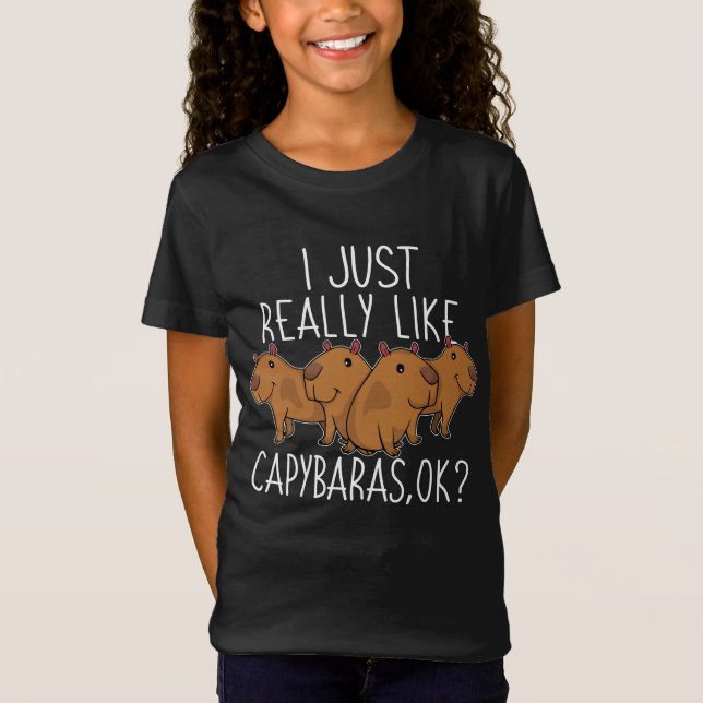 Capybara Gift Kids Women Cute Capybara T Shirt (Framsida)