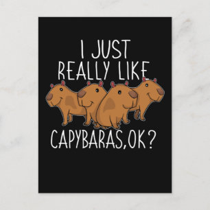 Capybara Gift Kids Women Cute Capybara Vykort