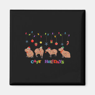 Capybara God jul Capybaras Älskare Funny Cap Magnet