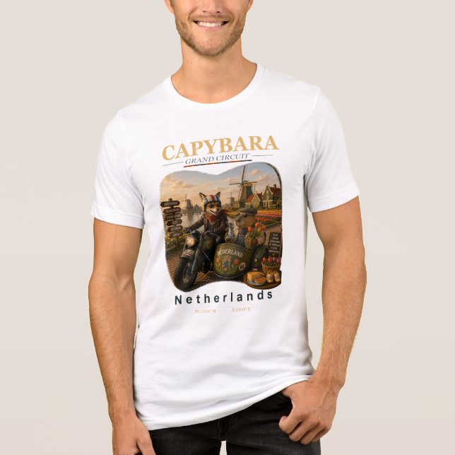 Capybara Grand Circuit – Nederländerna Resa  T Shirt (Framsida)