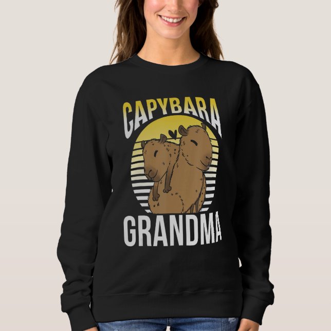 Capybara Grandma Rodent Animal Capybaras  Grandmot T Shirt (Framsida)