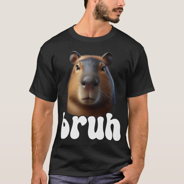 Capybara Graphic Bruh Meme T Shirt (Framsida)