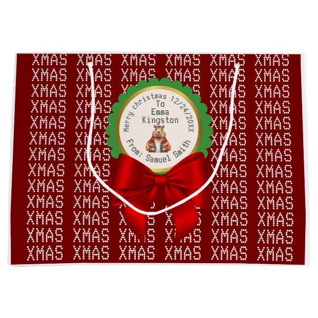 CAPYBARA green XMAS NAME EDITABLE  (Framsidan)