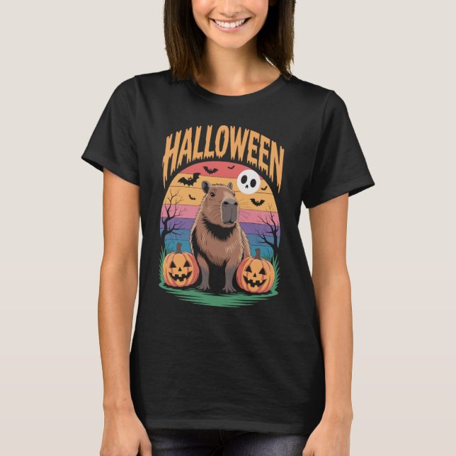 Capybara Halloween T-Shirt (Framsida)