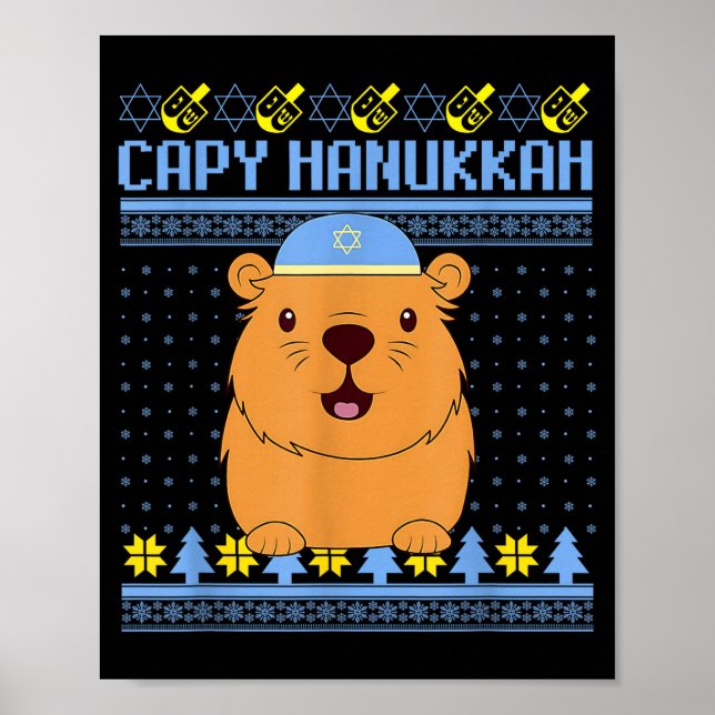 Capybara Hanukkah Capy Hanukkah Chanukah Jewish Ki Poster (Framsidan)