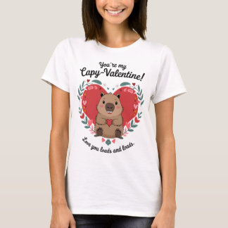 Capybara Heart Valentines day T Shirt