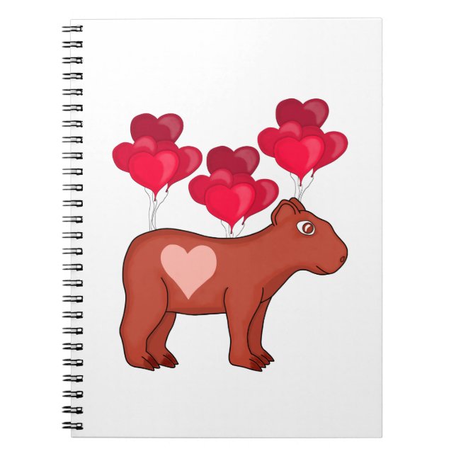 Capybara Hearts Kärlek Anteckningsbok (Framsidan)