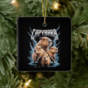 Capybara Heavy Metal Jul Roliga Julpresenter Julgransprydnad Keramik