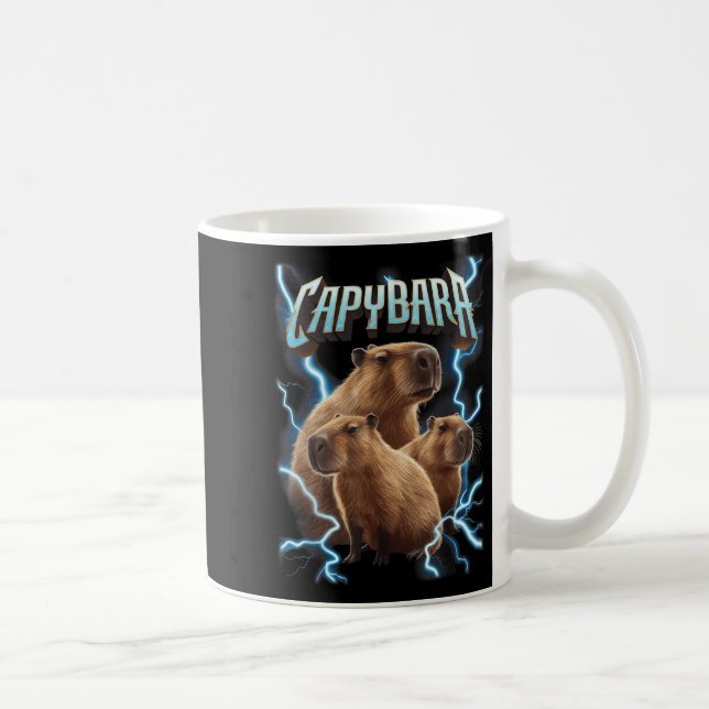 Capybara Heavy Metall jul Shirt _ Funny Holid Kaffemugg (Höger)