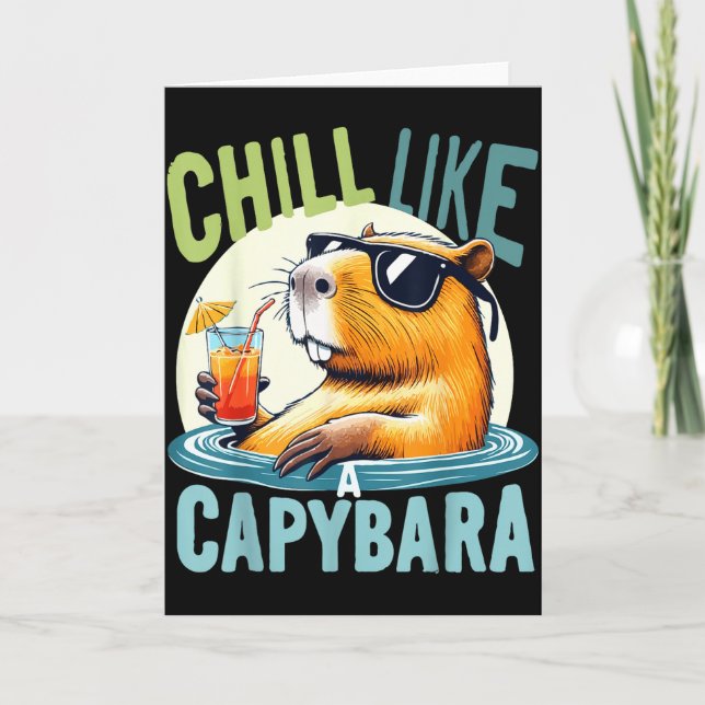 Capybara-helger - Roligt citatgåva Zen-mote Kort (Framsida)