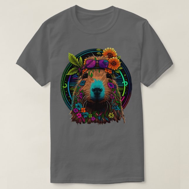 Capybara Hippie 5 T Shirt (Design framsida)