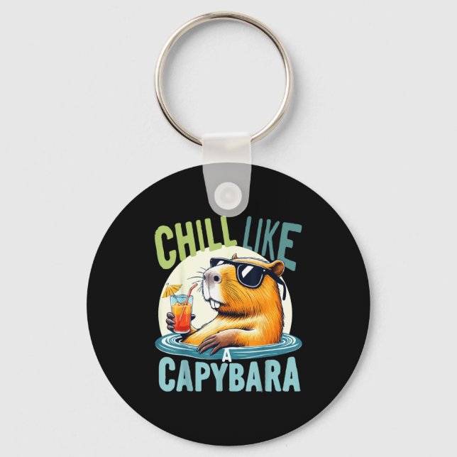 Capybara Holidays - Funny Quote Gift Zen Fashion D Nyckelring (Framsida)