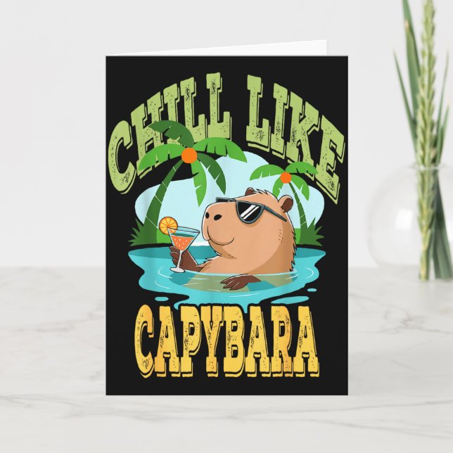 Capybara Holidays - Funny Zen Rodent Quote Gift  Kort (Framsida)