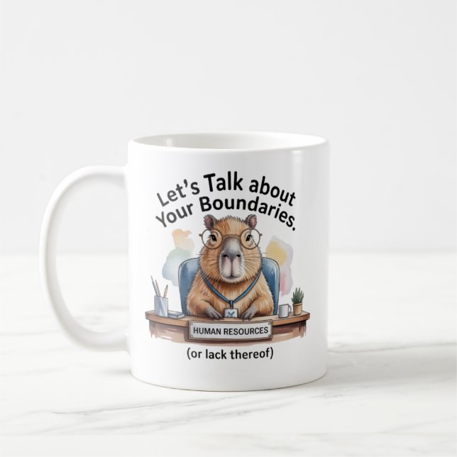Capybara HR Mug - Funny Office Boundaries Coffee C Kaffemugg (Vänster)