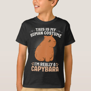 Capybara Human Costume Funny Halloween T Shirt