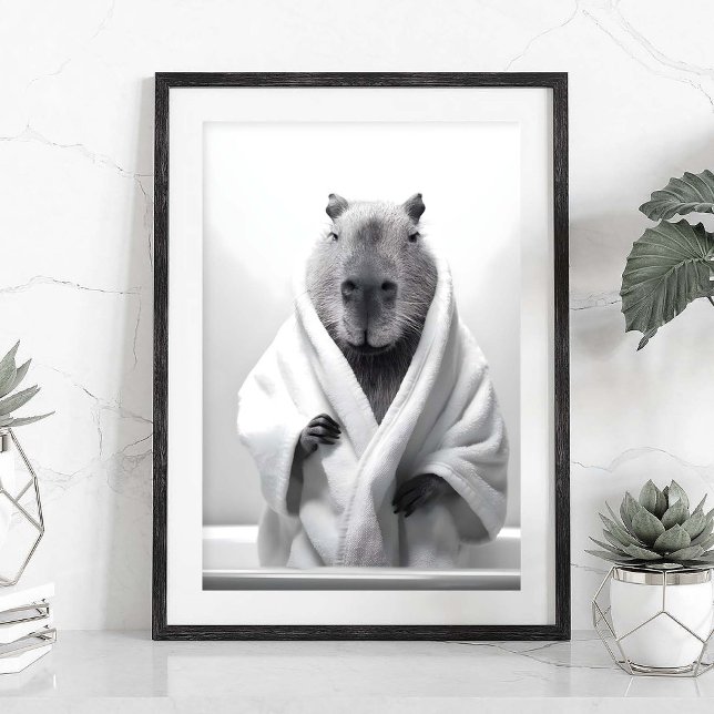 Capybara i badkar poster (Skapare uppladdad)