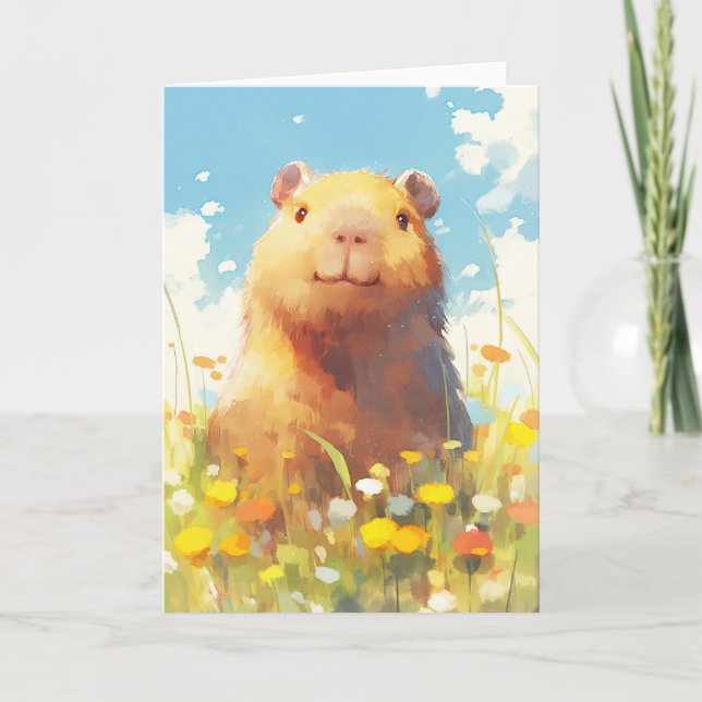 Capybara i Meadow Kort (Framsida)