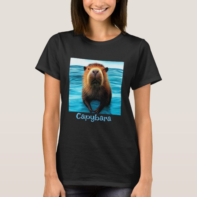 Capybara i Vatten T-Shirt (Framsida)