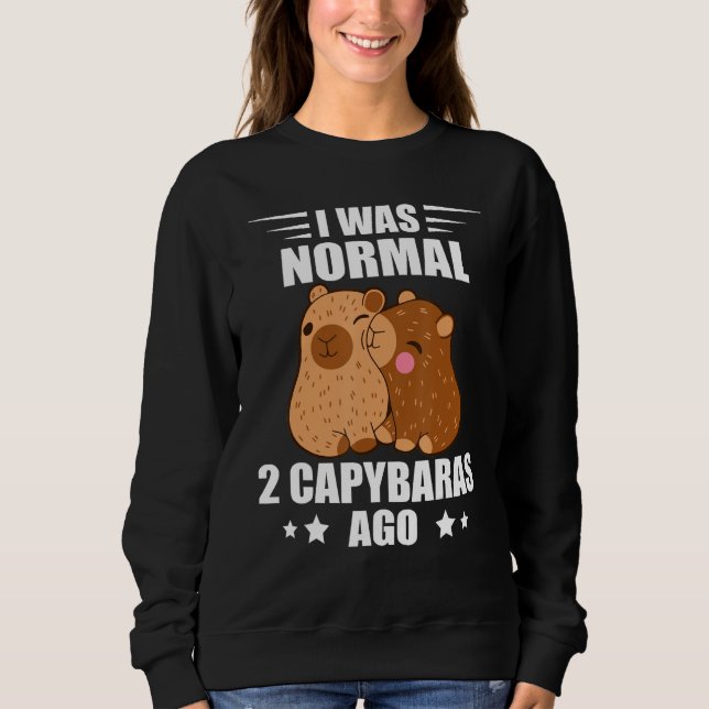 Capybara I Was Normal Rodent Animal Capybara T Shirt (Framsida)