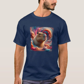 Capybara in the clouds t shirt