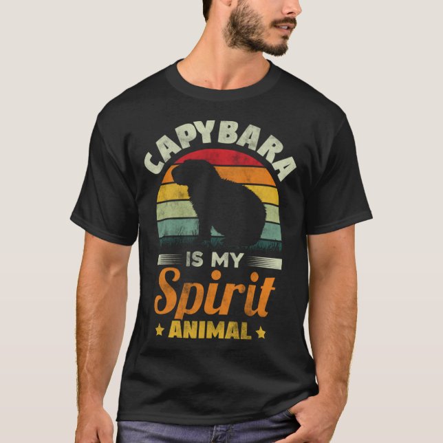 Capybara Is My Spirit Animal   Capybara Rodent T Shirt (Framsida)