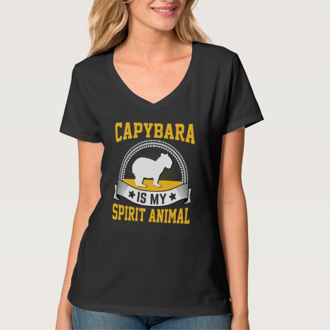 Capybara Is My Spirit Animal T Shirt (Framsida)