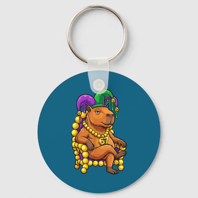Capybara Jester 67 Six Seven Design Nyckelring (Framsida)