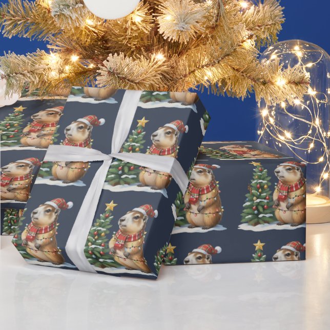 Capybara jul Cappy djurälskare Xmas Presentpapper (Helgdagar)