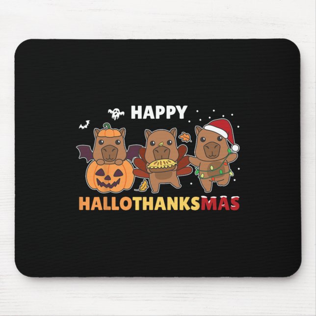 Capybara jul Halloween Costume Lycklig Halloth Musmatta (Framsidan)