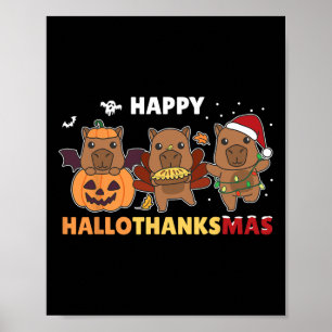 Capybara jul Halloween Costume Lycklig Halloth Poster