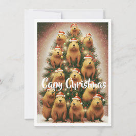 Capybara-jul Julkort