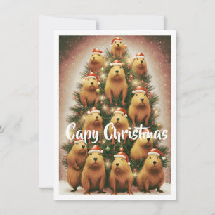 Capybara-jul Julkort