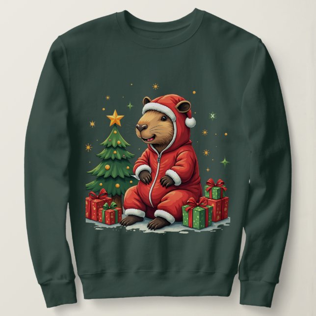 Capybara jul | Mysiga vinterdjurshöjd  T Shirt (Design framsida)