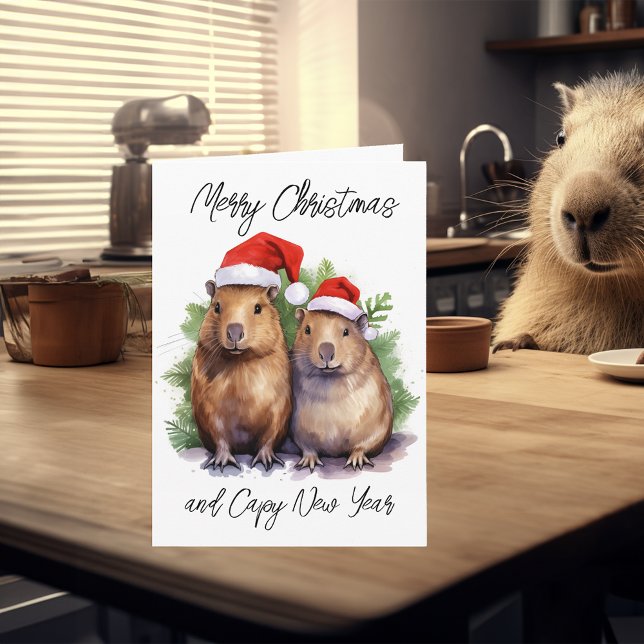 Capybara jul nyår kort (Skapare uppladdad)
