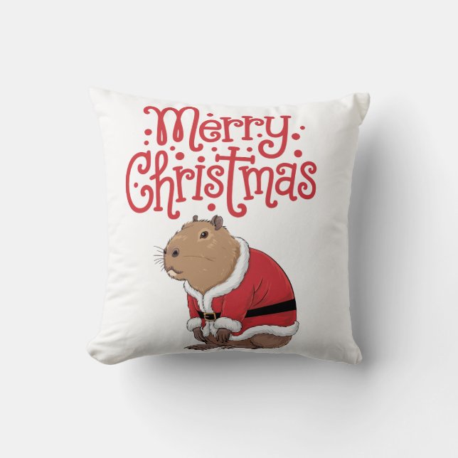 Capybara jul Pillow Kudde (Framsida)