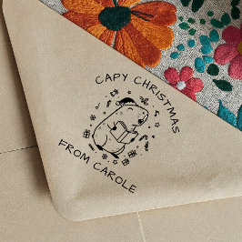 Capybara jul Sång Rubber Frimärke Funny Gift Självfärgande Stämpel