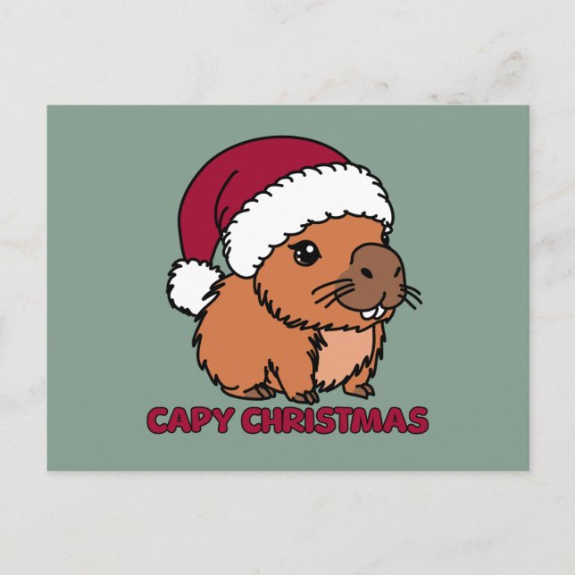 Capybara-jul Vykort (Framsida)