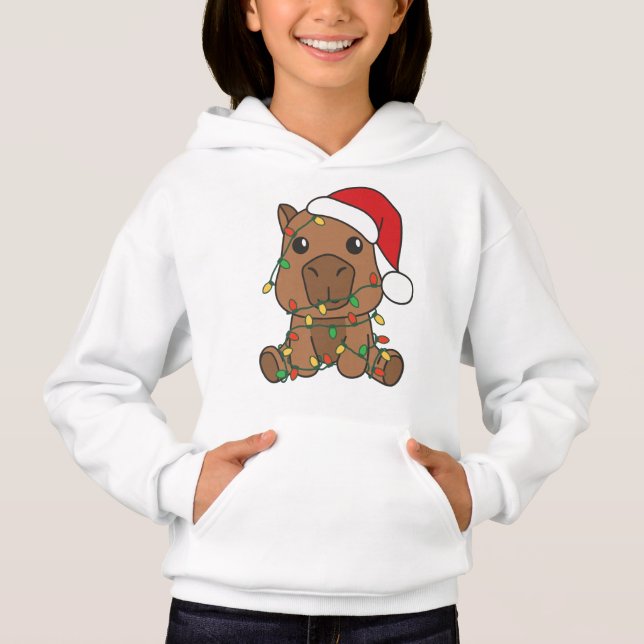Capybara Jul Winter Animals Helgdag T Shirt (Framsida)