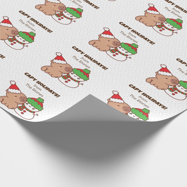 Capybara Jul Wrapping  - Cute Funny Presentpapper (Hörn)