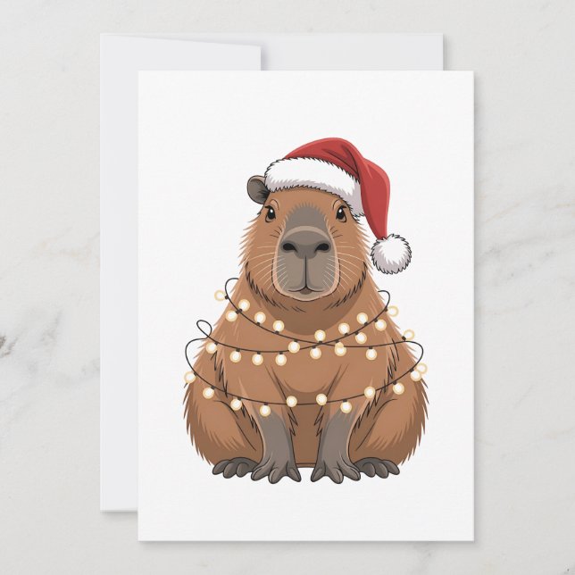 Capybara Julafton Matching Funny Santa Tack Kort (Framsida)