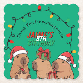 Capybara julbelysning födelsedagsfest  underlägg papper