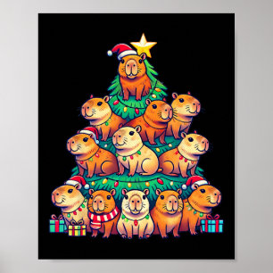 Capybara Julgran Funny Capybara Julafton Poster