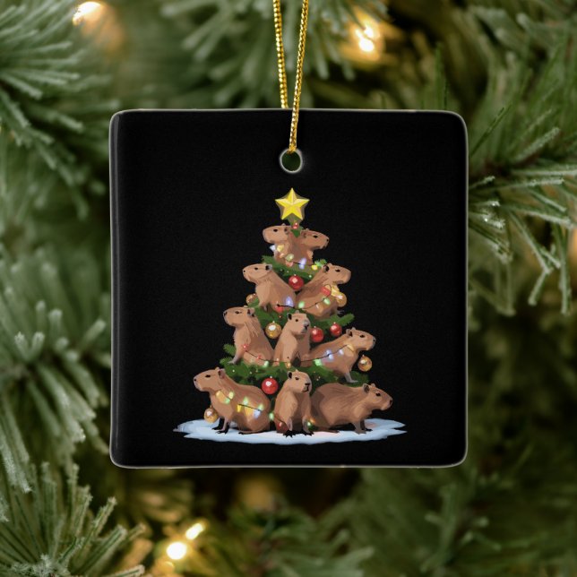 Capybara julgran present Rolig jul capy Julgransprydnad Keramik (Träd)