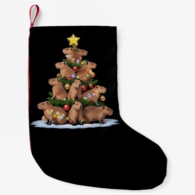 Capybara julgran present rolig jul capy liten julstrumpa (Framsidan)